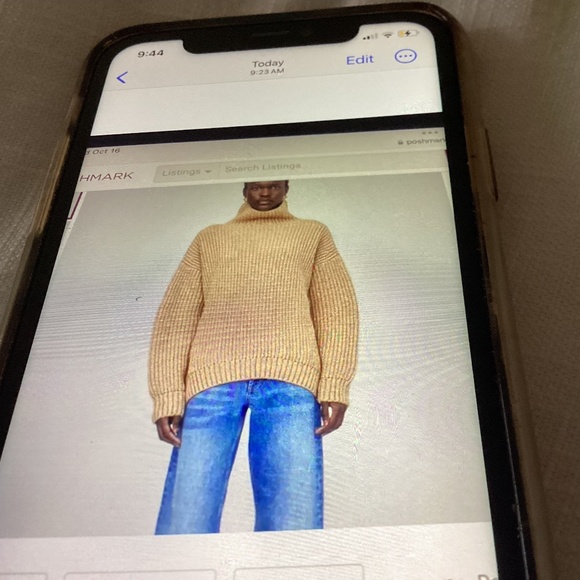 Anine Bing Sydney Alpaca wool blend turtleneck sweater beige tan size XS - Picture 4 of 8